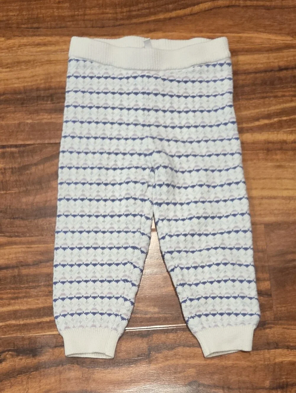 Janie and Jack EUC 18-24 months ivory and purple fair isle sweater and pants set